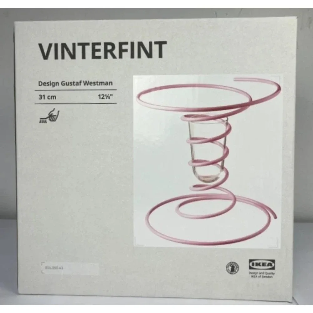 Gustaf Westman X Ikea Vinterfint Vase Pink Spiral 12 ¼